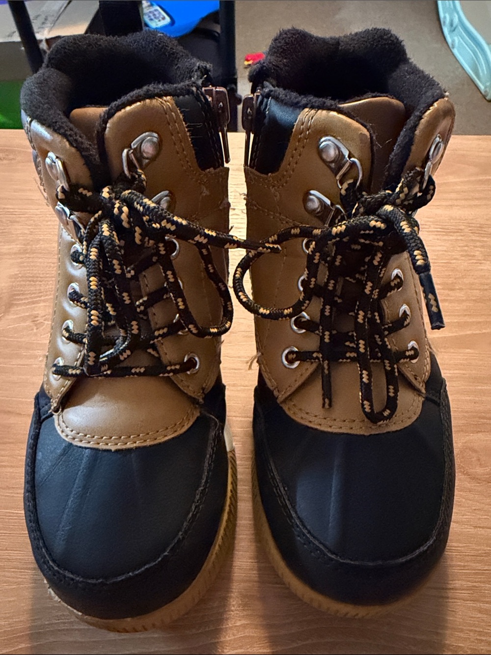 Wonder Nation Kids Waterproof Brown and Black Winter Boots